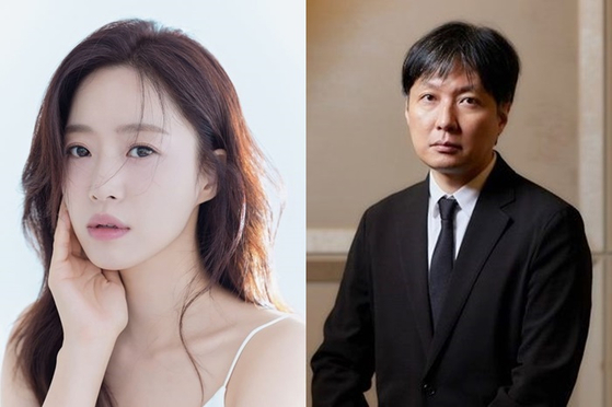 ガールズグループT-ARAのメンバーであり女優のハム・ウンジョン（左）と映画監督のキム・ビョンウ。［聯合ニュース］