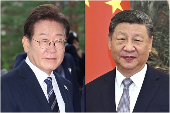 韓国の李在明（イ・ジェミョン）大統領（左）と中国の習近平国家主席。［AP＝聯合ニュース］