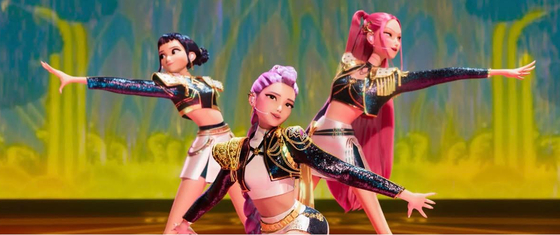 Netflixアニメ『KPOPガールズ！ デーモン・ハンターズ』の一場面。［写真 Netflix］