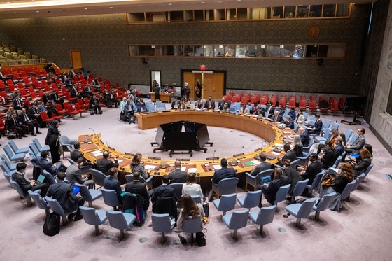 先月30日、ニューヨーク国連本部で開かれた安保理会議。新華社＝聯合ニュース