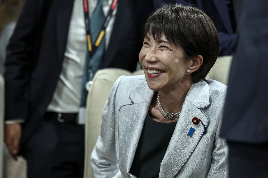 22日（現地時間）、南アフリカ共和国のヨハネスブルク・エキスポセンターで開かれたG20首脳会議に出席している高市早苗首相。AFP＝聯合ニュース