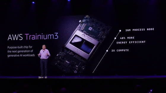 AWSのマット・ガーマンCEO2日のイベントで基調演説をしている。［写真 AWS］