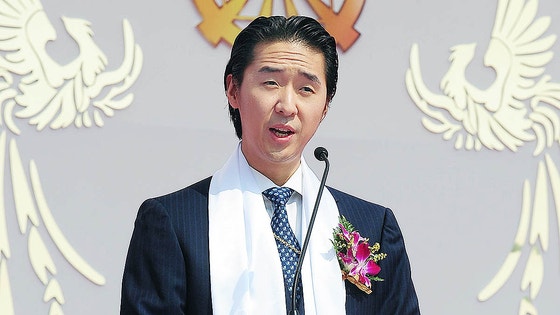 2015年、後継構図で葛藤が表出し、七男の文顕進（ムン・ヒョンジン）氏が教団を離脱して米国で独自の教会を設立した。 ［写真 共同取材団］