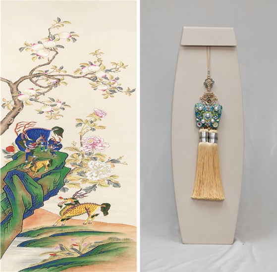   李大統領夫妻が習主席夫妻に贈った『麒麟図』と『探花（タムファ）ノリゲ』 ［写真 青瓦台］