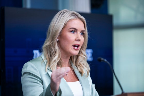 ホワイトハウスのキャロライン・レビット報道官。EPA＝聯合ニュース