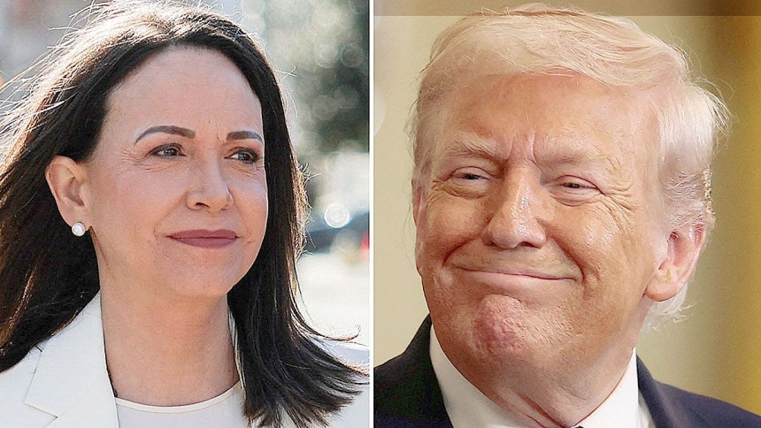 ベネズエラの野党指導者マリア・コリナ・マチャド氏（左）とドナルド・トランプ米大統領。［ロイター＝聯合ニュース］