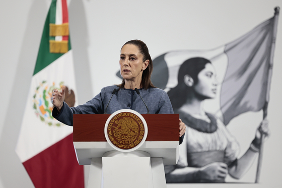 メキシコのクラウディア・シェインバウム大統領。EPA＝聯合ニュース