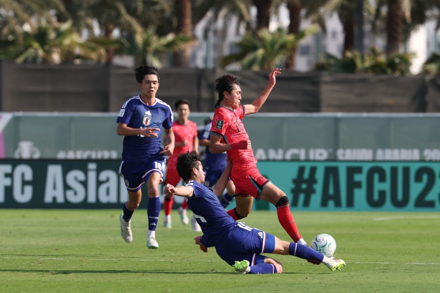サウジアラビアのジェッダで行われたU－23アジアカップ準決勝で対戦した韓国と日本 ［写真 KFA］