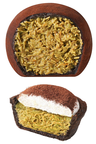 大手ベーカリーチェーン「パリバゲット」の「ドバイもちもちボール」（上）と「ドバイもちもちタルト」（下）。［写真 パリバゲット］