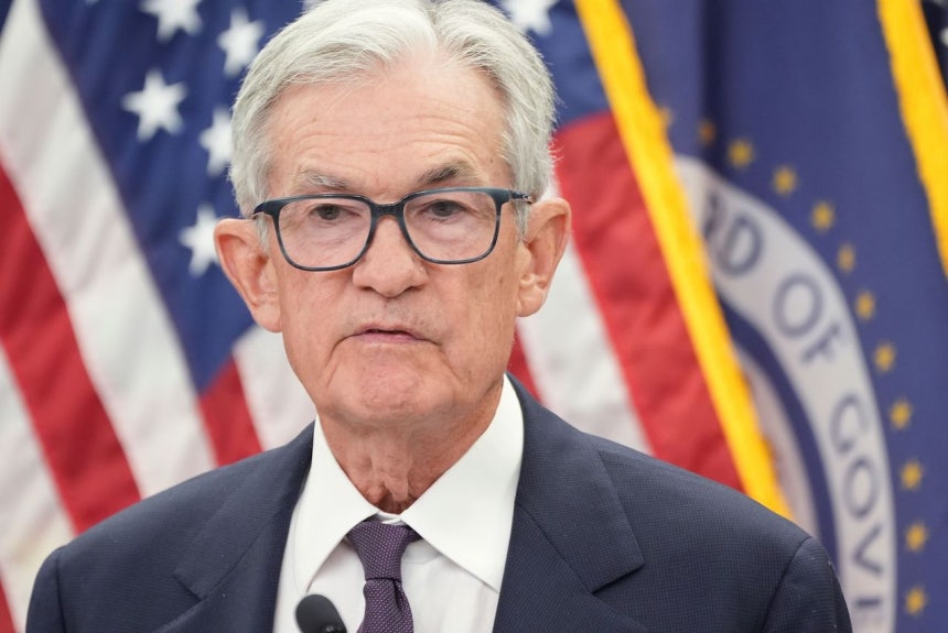 FRBのパウエル議長が28日に開かれた連邦公開市場委員会会議後の記者会見で発言している［写真 AP＝聯合ニュース］