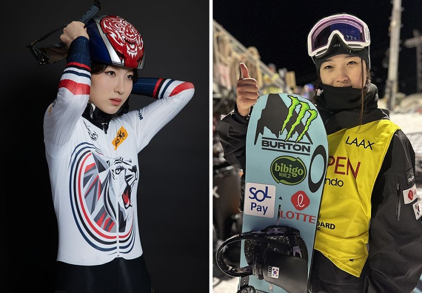 スーパーコンピューターが五輪女子ショートトラック2冠王候補に選んだキム・ギルリ（左）。スノーボード女子ハーフパイプのチェ・ガオンも金メダル候補に挙がった。 ［写真 700クリエイターズ・オールザットスポーツ］