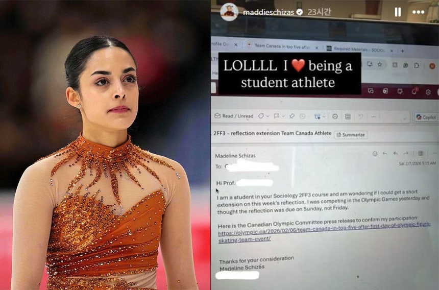   カナダのフィギュアスケート代表、マデリン・シーザス。［AP＝聯合ニュース・インスタグラム　キャプチャー］