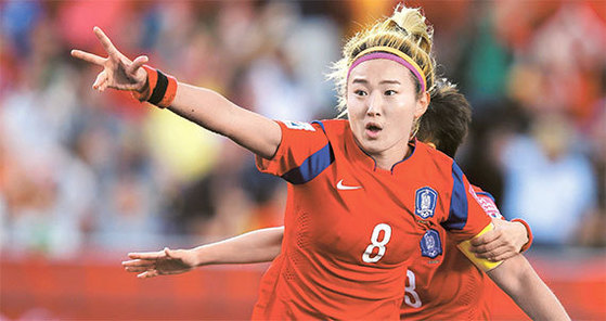 サッカー韓国女子代表の趙昭賢（チョ・ソヒョン）選手。［写真　大韓サッカー協会］