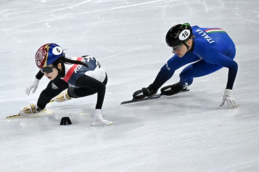 冬季五輪史上最多タイとなる4個目の金メダルを獲得した崔珉禎（チェ・ミンジョン）。AFP＝聯合ニュース