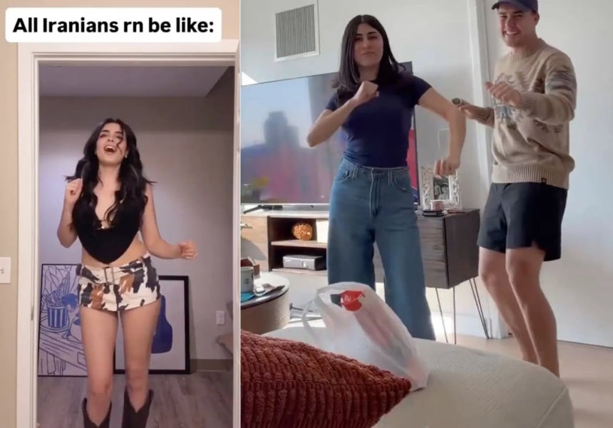   ハメネイ師の死に歓呼してトランプダンスをするイラン人 ［写真 sns］