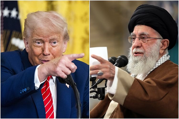 米国のドナルド・トランプ大統領（左）とイランの最高指導者アリ・ハメネイ師。EPA＝聯合ニュース