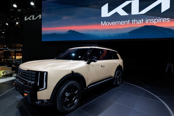 昨年11月、米ロサンゼルスオートショーで公開された起亜の新型テルライド ［聯合ニュース］