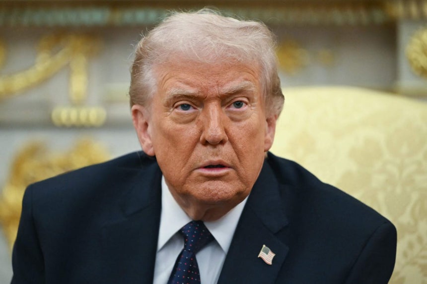 3日（現地時間）、ドナルド・トランプ米大統領がホワイトハウスで行われたドイツのフリードリヒ・メルツ首相との会談で、イラン空爆について言及している。［AFP＝聯合ニュース］