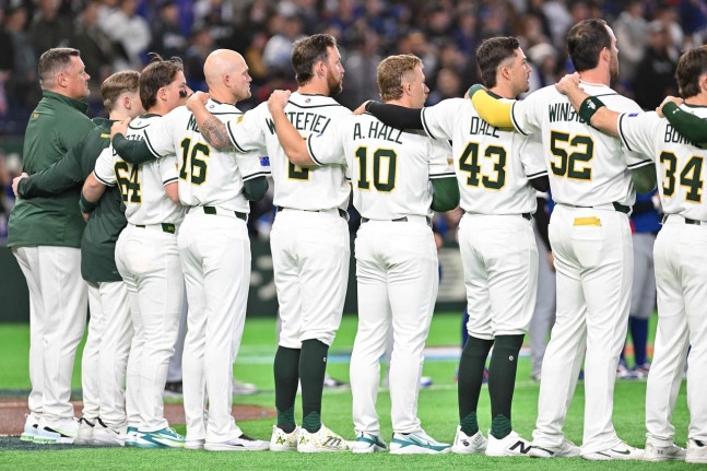 オーストラリアが2026WBC開幕戦で台湾を3－0で破る異変を起こした。［写真 AP＝聯合ニュース］
