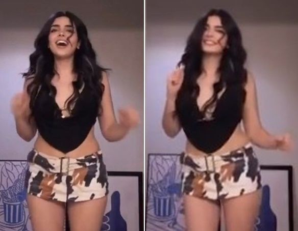 アヤトラ・セイエド・アリ・ハメネイ・イラン最高指導者の死亡を歓迎し、「トランプダンス」を踊るイラン人女性ムネ・ラヒミさん。［X　キャプチャー］