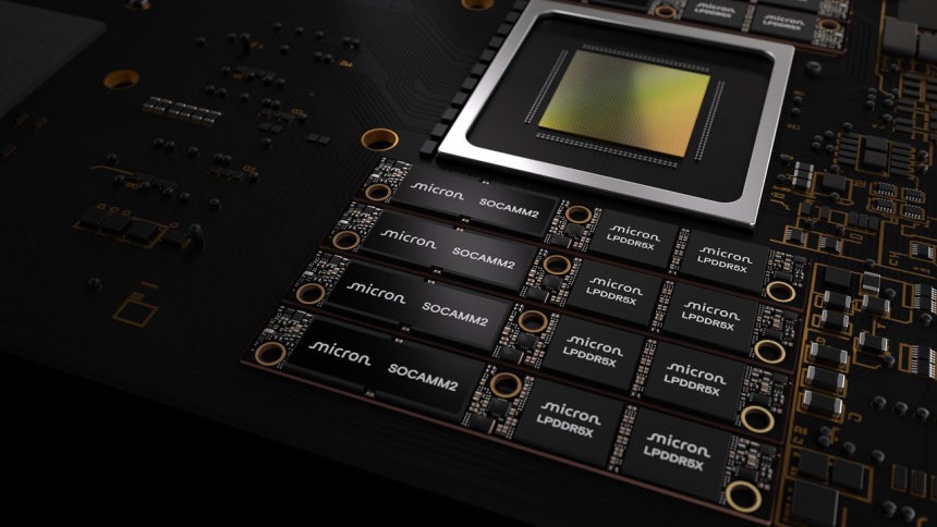 マイクロンが3日、データセンター用で世界初の高容量256ギガバイトSOCAMM2を発売した。［写真 マイクロン］