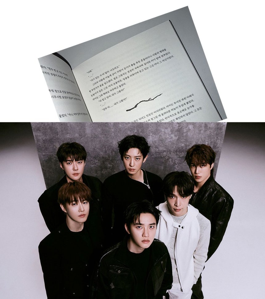 K-POPアイドルグループと韓国文学作家の協業が増えている。今年1月にカムバックしたボーイズグループEXO（エクソ）は、イ・ヒジュ作家が手がけた短編小説『EX-VISION』をアルバムに収録した。［写真　SMエンターテインメント］