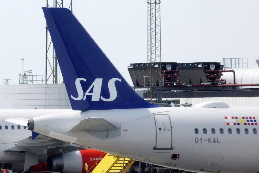  スカンジナビア航空機。［写真 ロイター＝聯合ニュース］