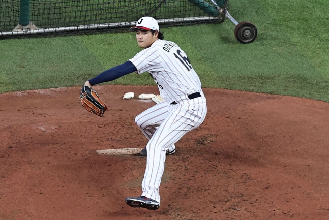 12日午前（現地時間）、米フロリダ州マイアミのローンデポパークで行われた2026WBCの公式練習でライブBPをした大谷翔平 ［ニュース1］