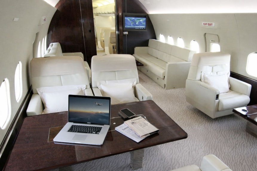 大韓航空が運用している専用機「BBJボーイング737－700」の機内の様子。［写真　大韓航空］