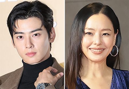 俳優のチャ・ウヌ（左）、女優のイ・ハニ