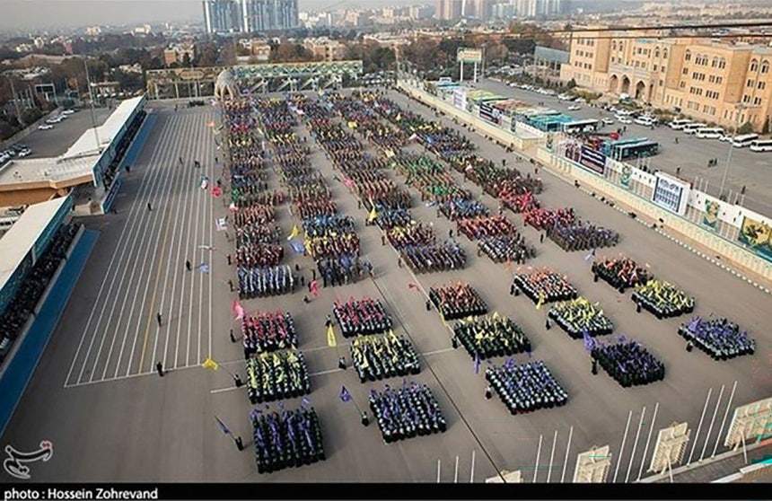 イランは米国との地上戦の可能性に備えて100万人を動員したと、イランメディアが26日（現地時間）報じた。写真はタスニム通信のホームページのキャプチャー。