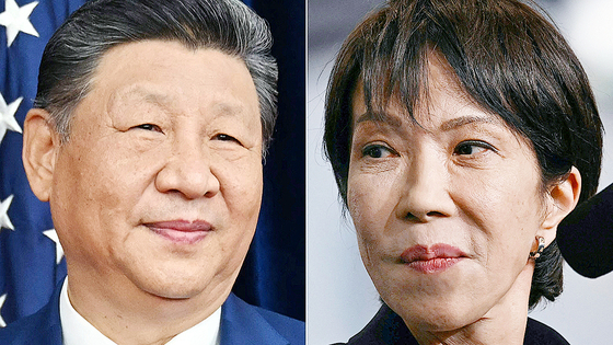 習近平中国国家主席と高市早苗日本首相。AFP＝聯合ニュース