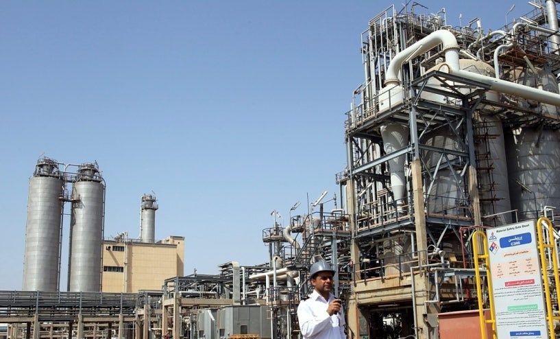 イラン南西部フーゼスターン州のマフシャフル石油化学団地。［写真 EPA＝聯合ニュース］
