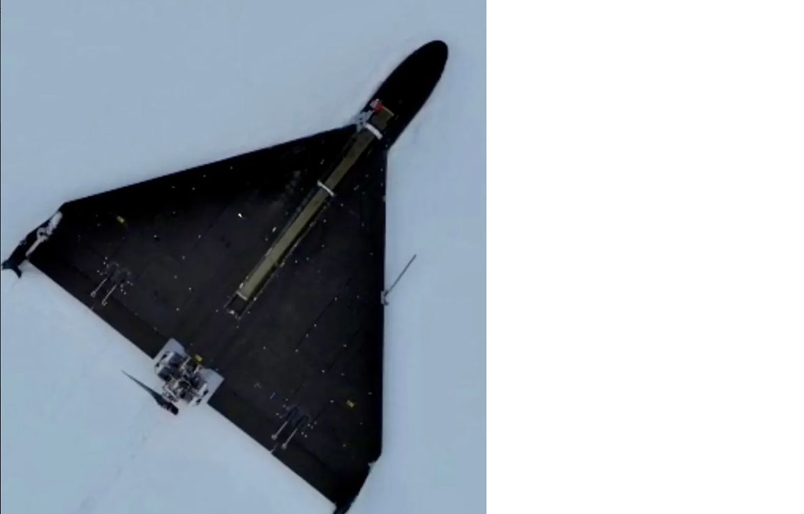   イラン製シャヘド136に携帯式対空ミサイル（MANPADS）が装着された様子。［写真  ウクライナ軍のX キャプチャー］