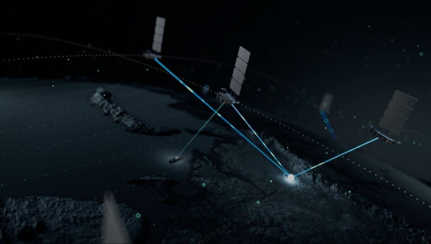 ロシアのラスヴェット低軌道衛星群のコンピューターグラフィック。ビューロー1440