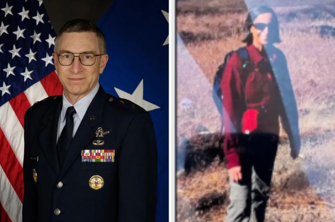 退役空軍少将ウィリアム・ニール・マッカスランド氏と航空宇宙エンジニアのモニカ・レザ氏 ［ニューズウィーク キャプチャー］