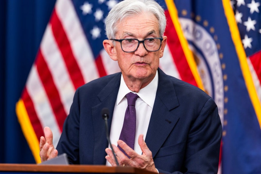 米連邦準備制度理事会（FRB）のパウエル議長が先月18日、連邦公開市場委員会（FOMC）定例会議後に会見している。［写真 AFP＝聯合ニュース］