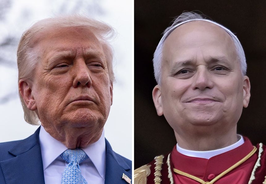 ドナルド・トランプ大統領とレオ14世教皇。［中央フォト］