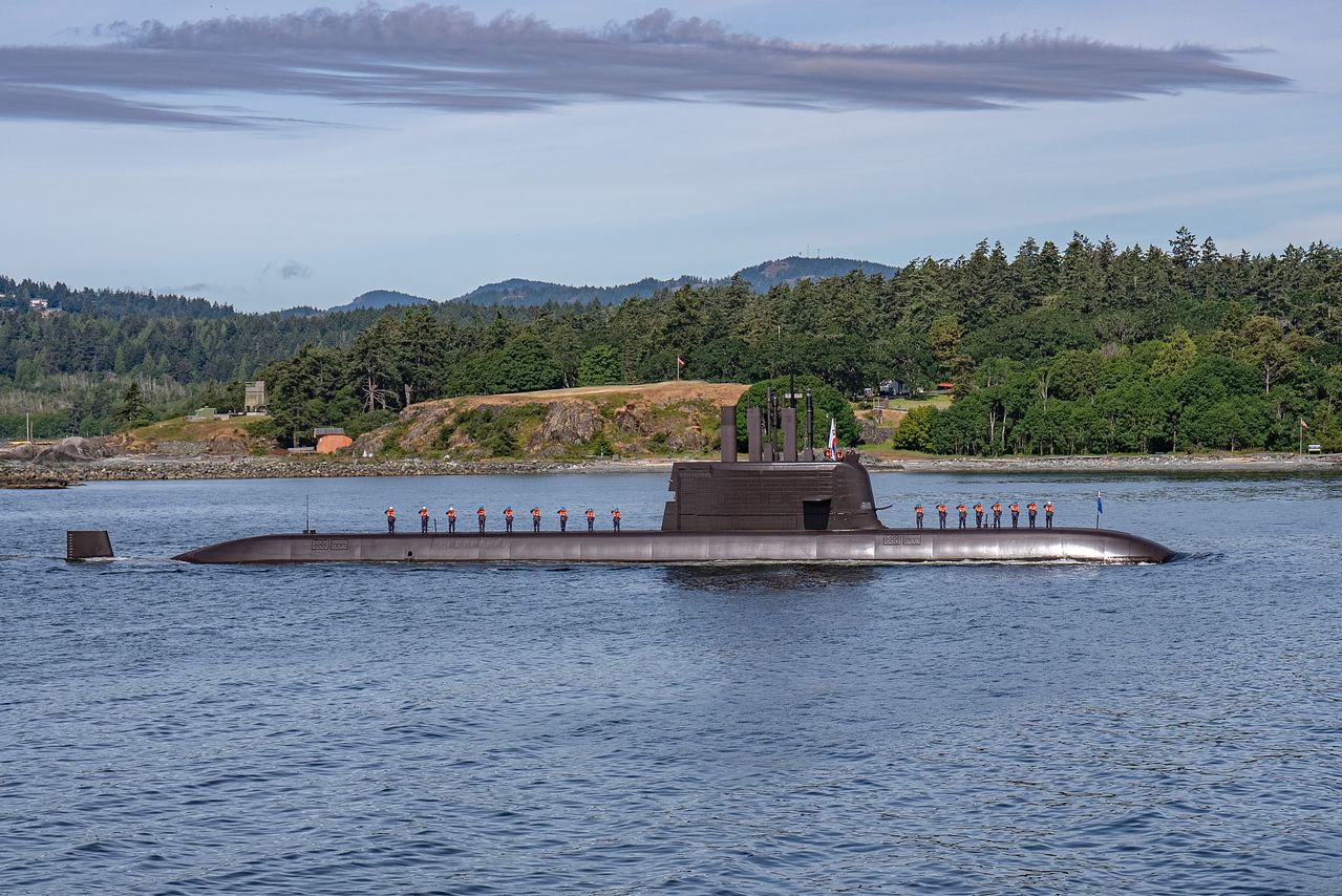 カナダのエスクワイモルト海軍基地に入港する「島山安昌浩」 ［写真 海軍］