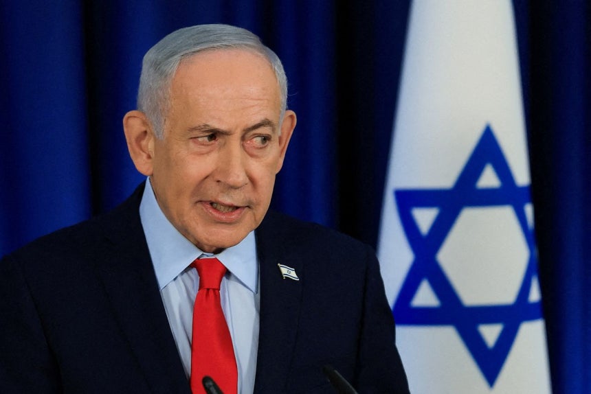 イスラエルのベンヤミン・ネタニヤフ首相が3月19日（現地時間）、エルサレムで開かれた記者会見で発言している。ロイター＝聯合ニュース