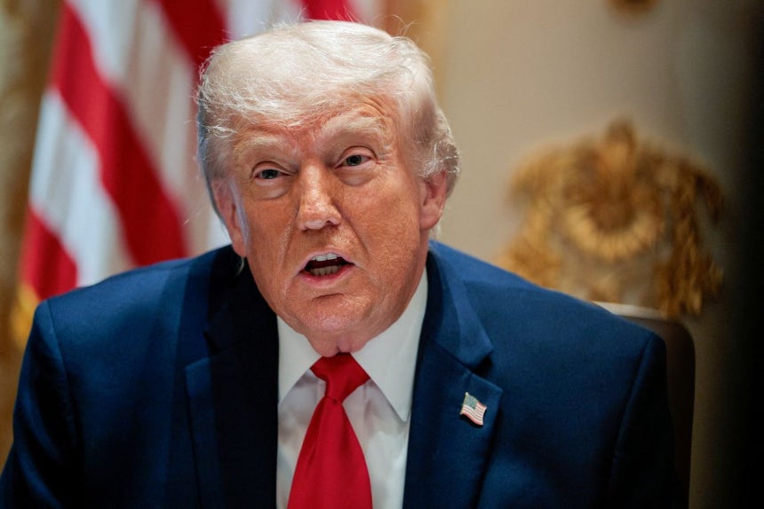 ドナルド・トランプ米国大統領が先月27日、ホワイトハウスで開かれた閣議でイラン戦争に言及している。ロイター＝聯合ニュース
