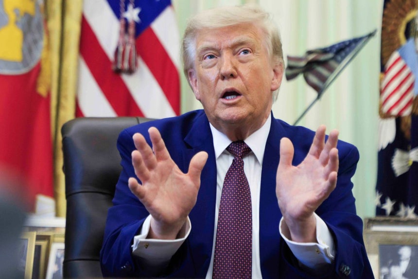 ドナルド・トランプ米国大統領が3日（現地時間）、ホワイトハウスで行った大統領令署名式でイラン戦争について言及している。UPI＝聯合ニュース
