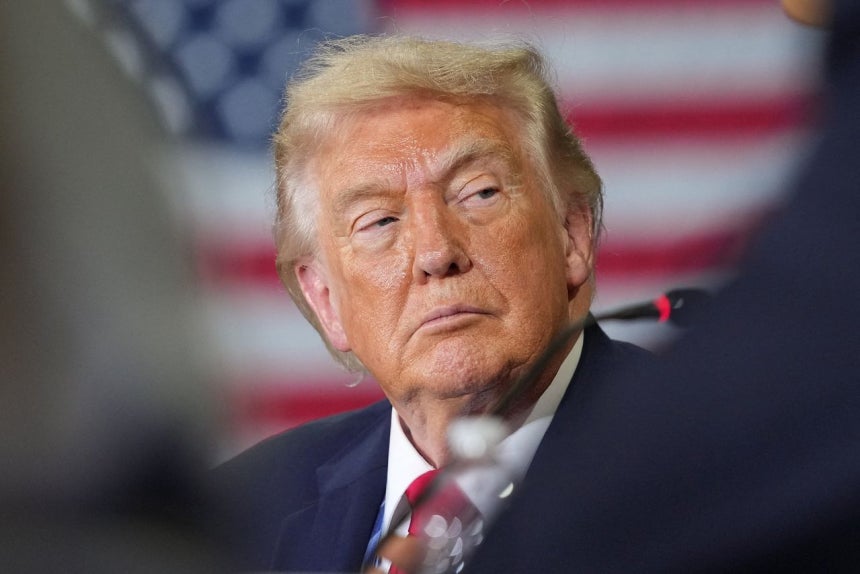 現地時間5日、米ウィスコンシン州チペワフォールズで開かれた行事に出席したトランプ米大統領 ［ロイター＝聯合ニュース］