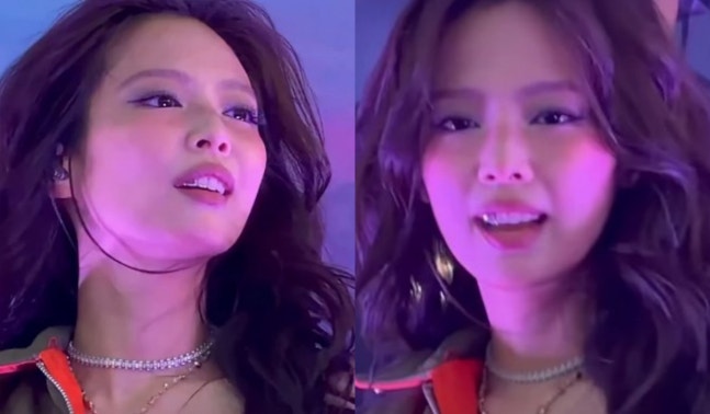   BLACKPINK（ブラックピンク）のジェニーがグリルズを着けた姿。［SNS キャプチャー］
