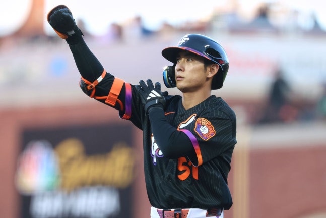 ジャイアンツの李政厚。［写真 AP＝聯合ニュース］
