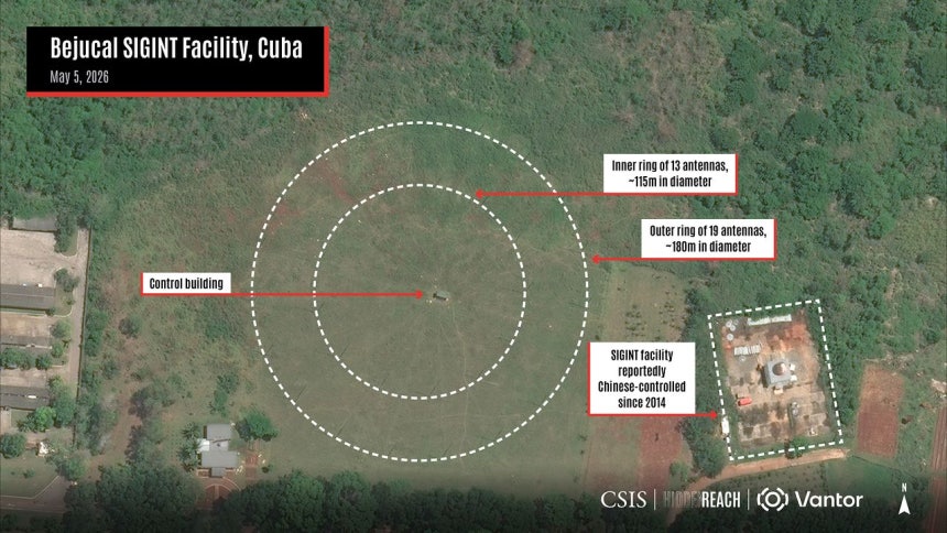 米戦略国際問題研究所（CSIS）が分析したキューバ・ベフカルの傍受施設 ［写真 CSIS］