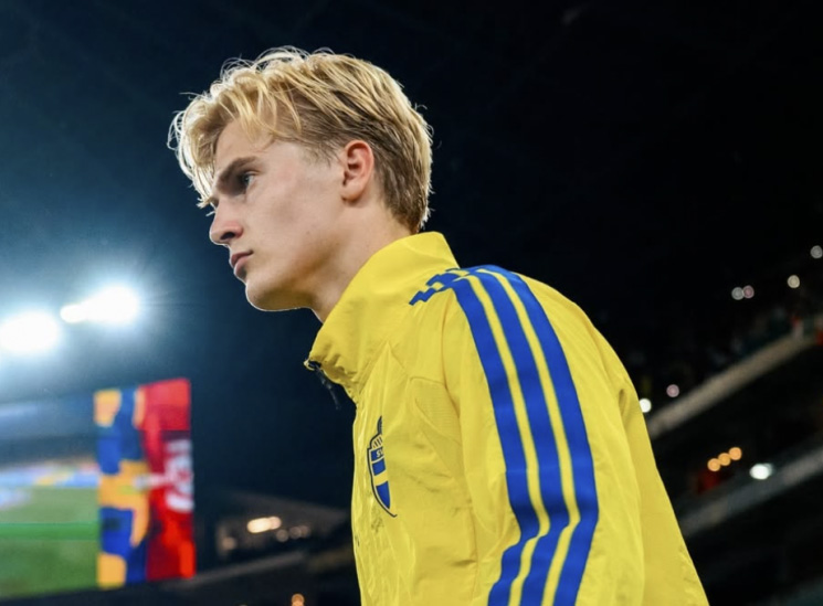 スウェーデンサッカー代表のルーカス・ベリヴァル（20）。［写真 インスタグラム］