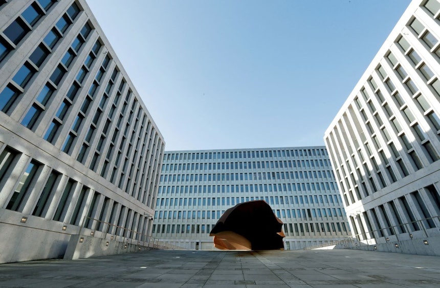 2019年2月8日、ドイツのベルリンにある連邦情報部（BND）の建物。［写真 ロイター＝聯合ニュース］