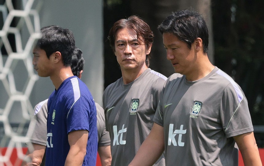 韓国サッカー代表の洪明甫（ホン・ミョンボ）監督。ニュース1