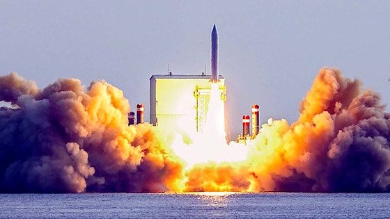 国防科学研究所の固体推進宇宙ロケット資料写真。［写真 国防科学研究所］